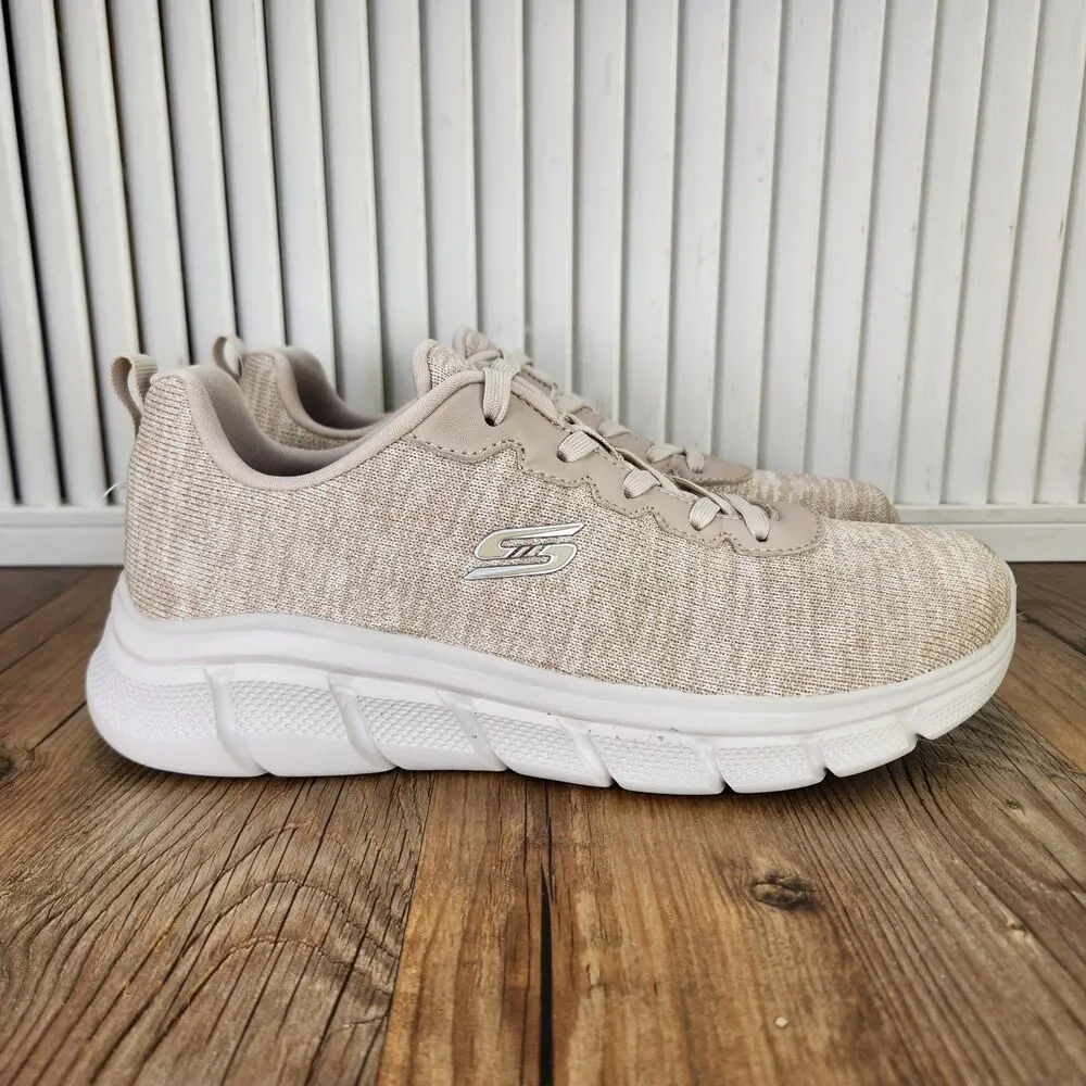 Skechers BOBS B Flex Encore Move Womens Size 8.5 Taupe Memory Foam Shoes 117350